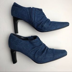 Classique leather sole denim booties
